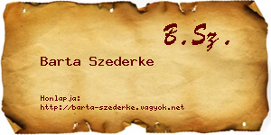 Barta Szederke névjegykártya